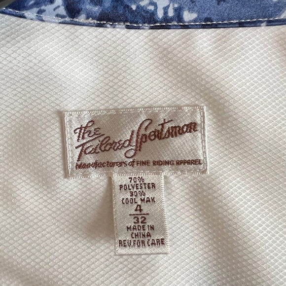 The Tailored Sportsman Tops - The Tailored Sportsman White and Blue Riding Apparel